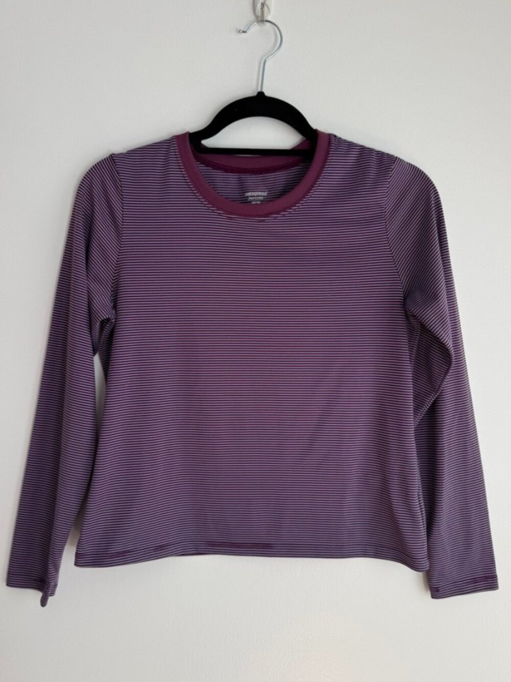 Purple Striped Capilene Long Sleeve | Patagonia | Sz S W's